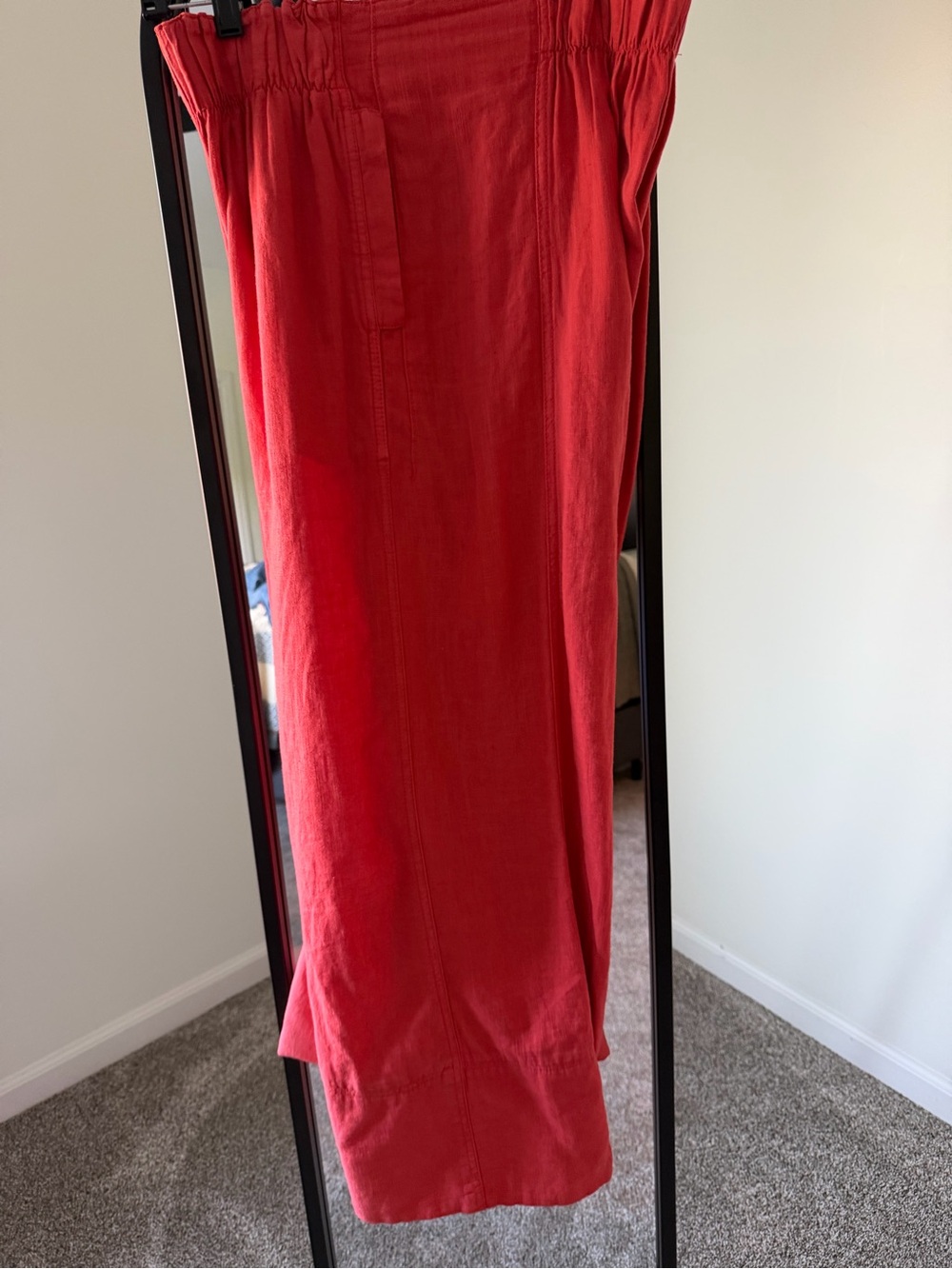 Free People Elastic Waist Linen blend pants